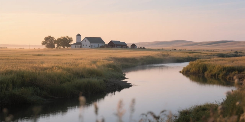 Watershed research station at sunrise
